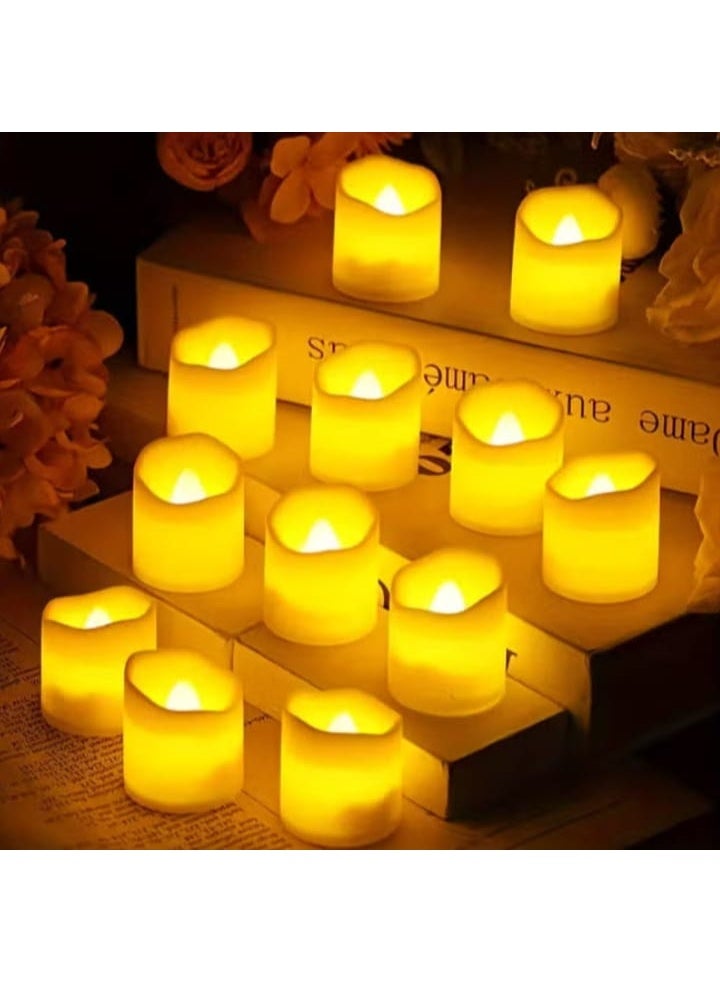 طقم 12 شمعة LED متوهجة بتصميم متموج لرمضان—آمنة وأنيقة، مثالية لإضفاء أجواء رمضانية دافئة - Image 1